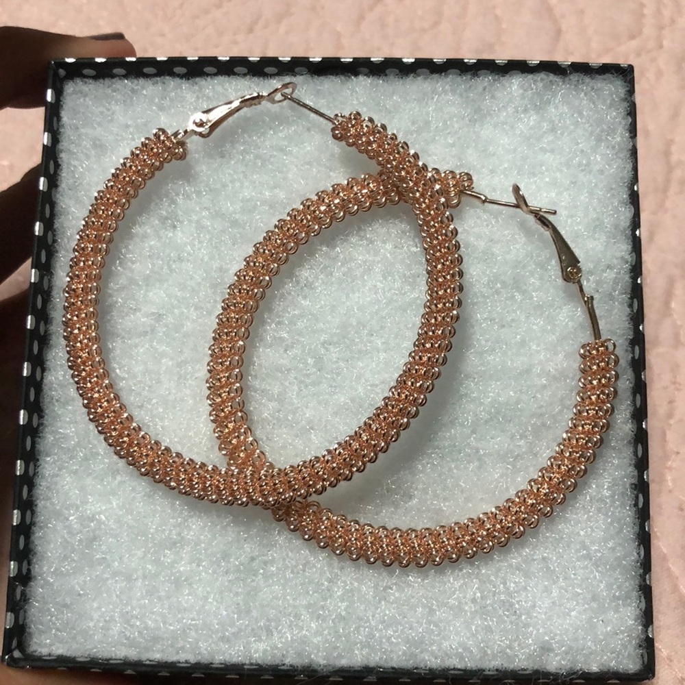 Thick hoop earrings
